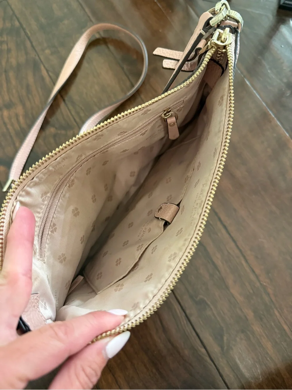 Kate Spade Women’s Pebbled Leather Crossbody Bag - Blush Pink